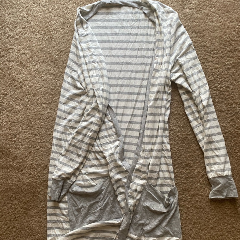 NWOT Grey and White Cardigan